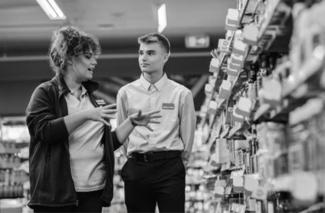 Luxury retail interior with ornate ceiling